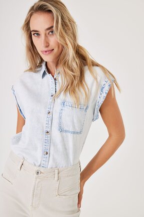 Garcia BLAECH BLUE LADIES Shirt-tops-Diahann Boutique