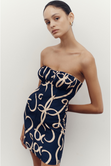 Shona Joy- Jules Linen Strapless Dress main image 1
