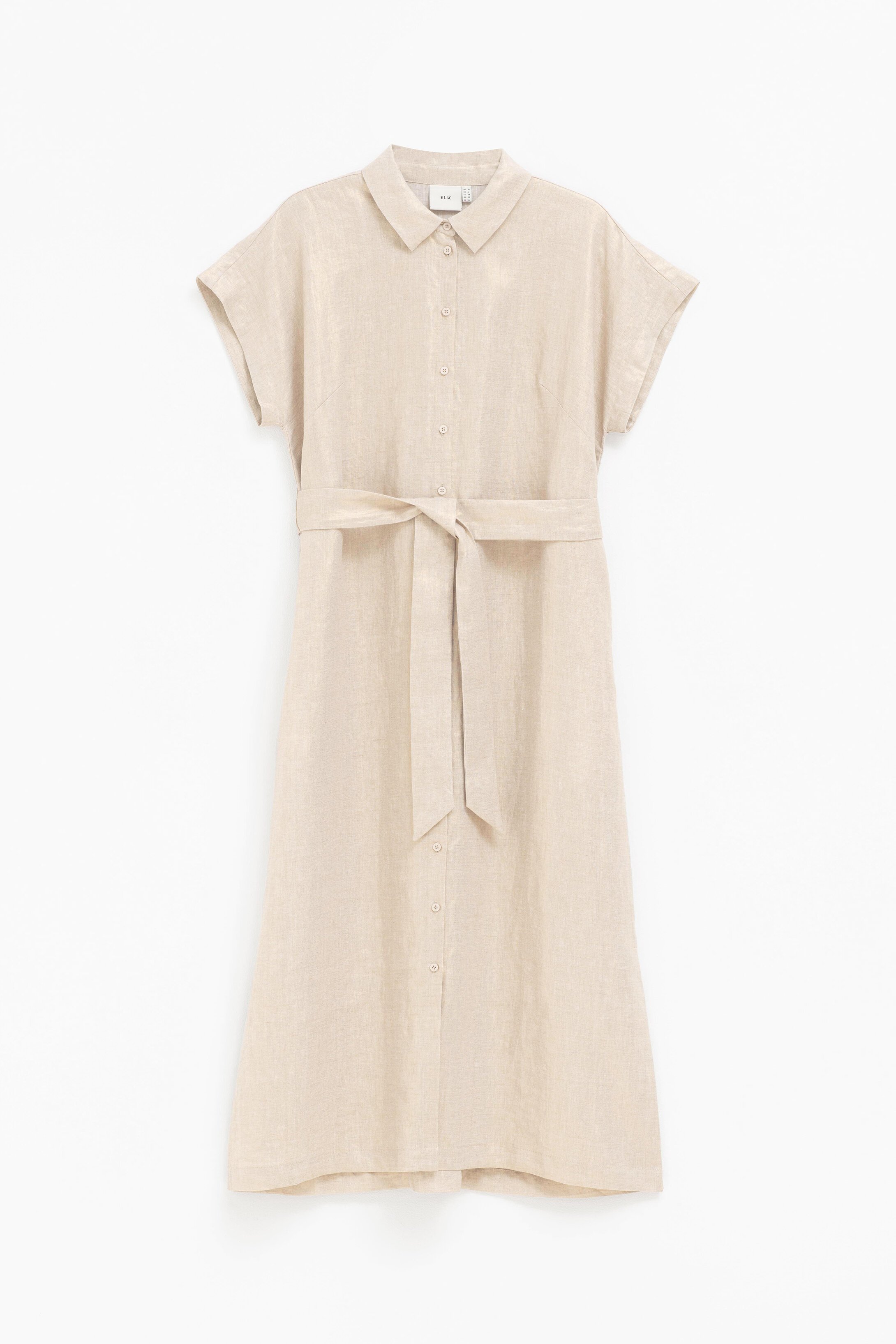 Elk GOLD LINEN METALEN Shirt Dress - Dresses : Diahann Boutique - Elk S23