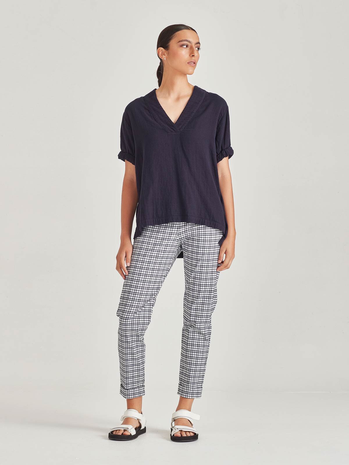 Sills Cuffed Hepburn - Charcoal Check