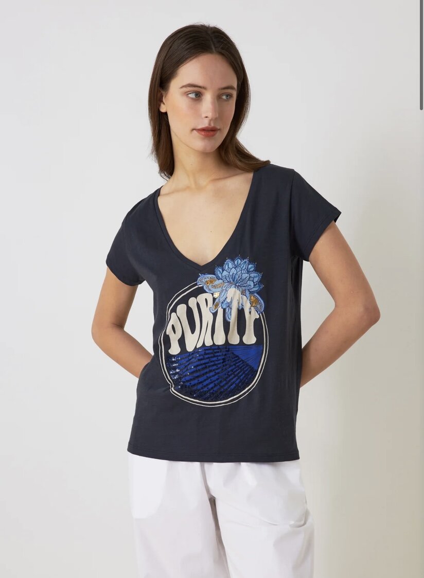 Leon & Harper Tonton Brodery T-shirt - Sage main image 1
