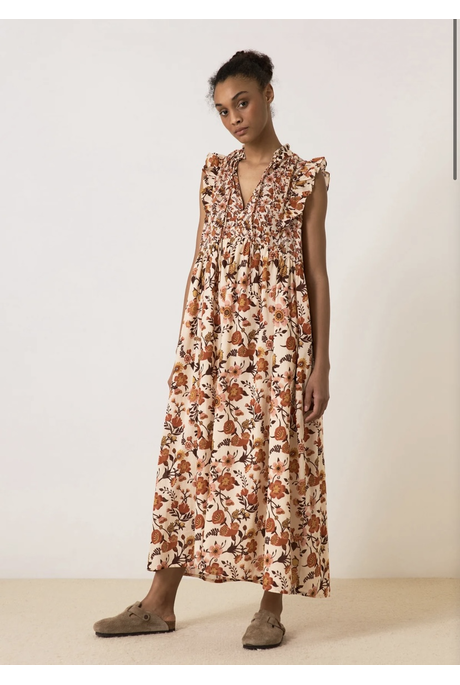 Leon & Harper Risu Pearl and Organic Cotton Dress Off White main image 0