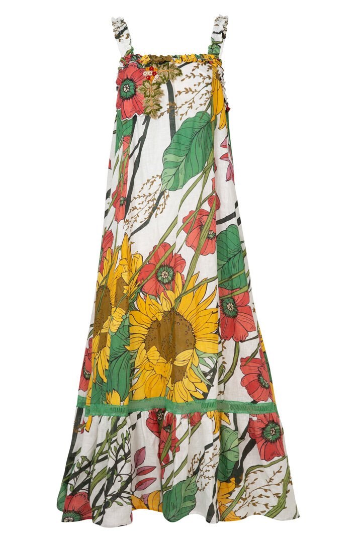 strapless open back dress Farm Rio