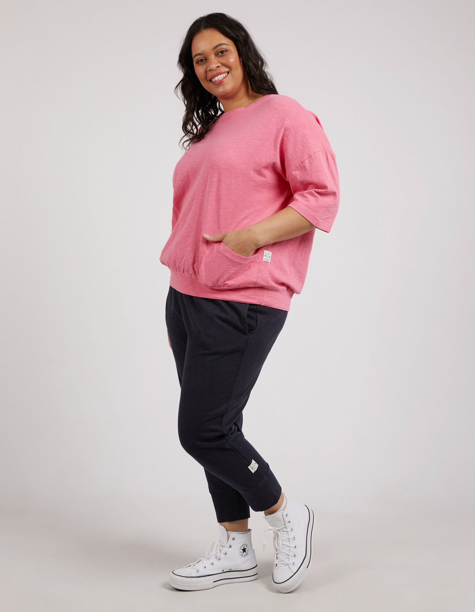 Mazie Dark Brown Stripe Cotton Sweat