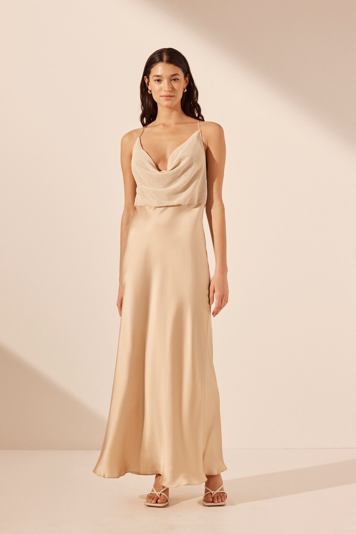 Shona Joy VALERIA SILK CONTRAST Cowl Neck Maxi Dress - Brand-Shona Joy :  Diahann Boutique - Shona Joy W24