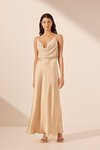 Shona Joy VALERIA SILK CONTRAST Cowl Neck Maxi Dress