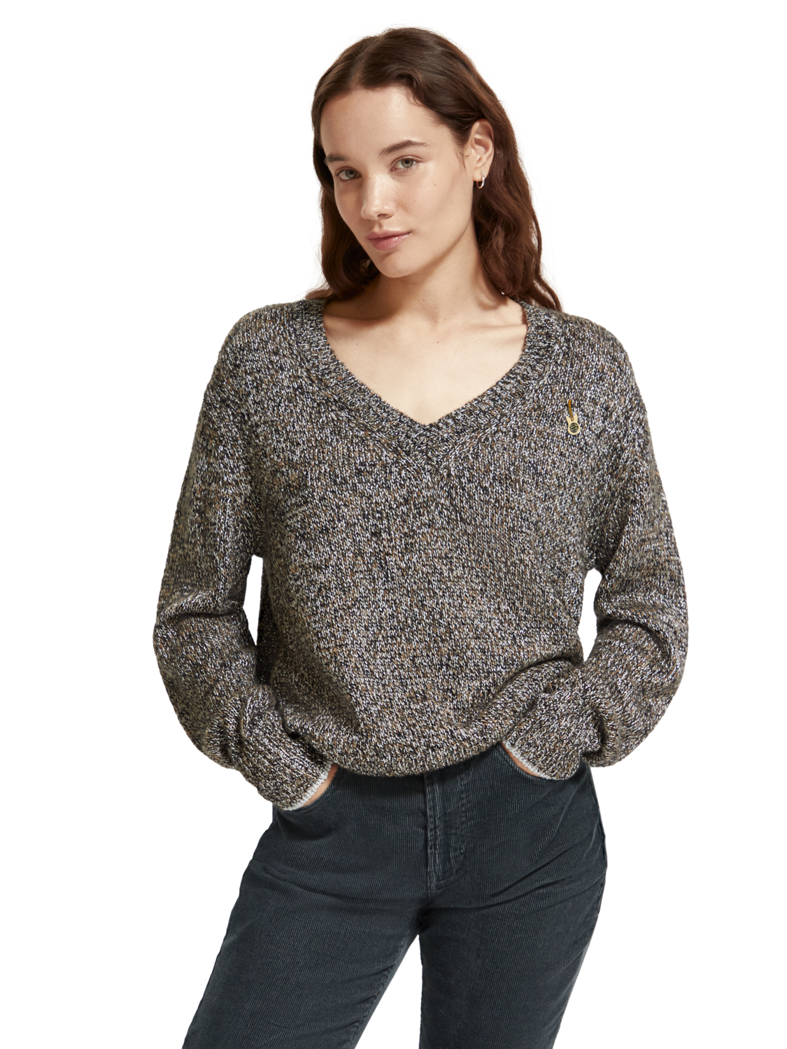 Scotch & Soda V-neck relaxed fit pullover - Night main image 1