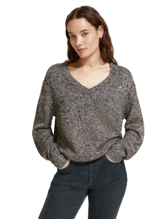 Scotch and Soda METALLIC V NECK Pullover-jumpers-Diahann Boutique