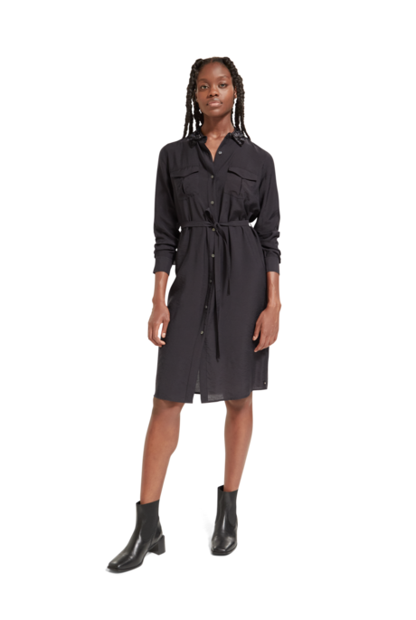 Scotch and Soda BEADED COLLAR MIDI Shirtdress