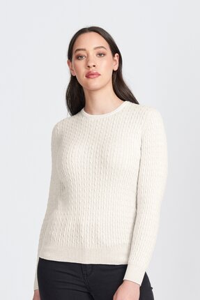 Royal Merino CABLE CREW NECK Jumper-jumpers-Diahann Boutique