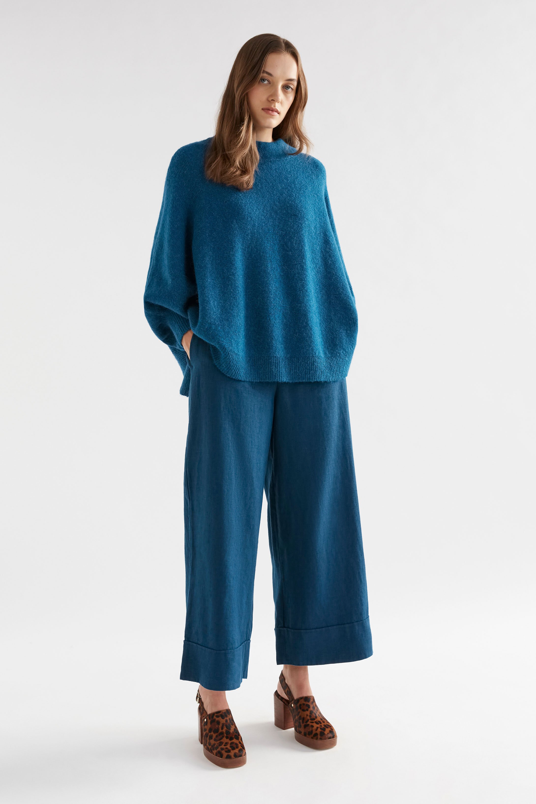 Elk Aleph Poncho Oatmeal Melange