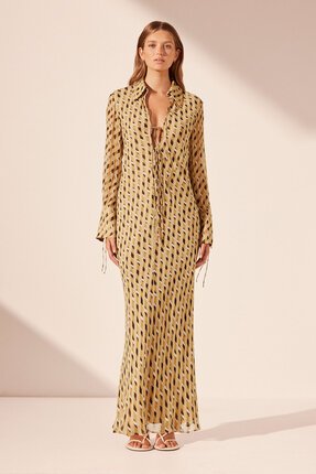 Shona Joy AXELl SHIRT TIE Maxi Dress-dresses-Diahann Boutique