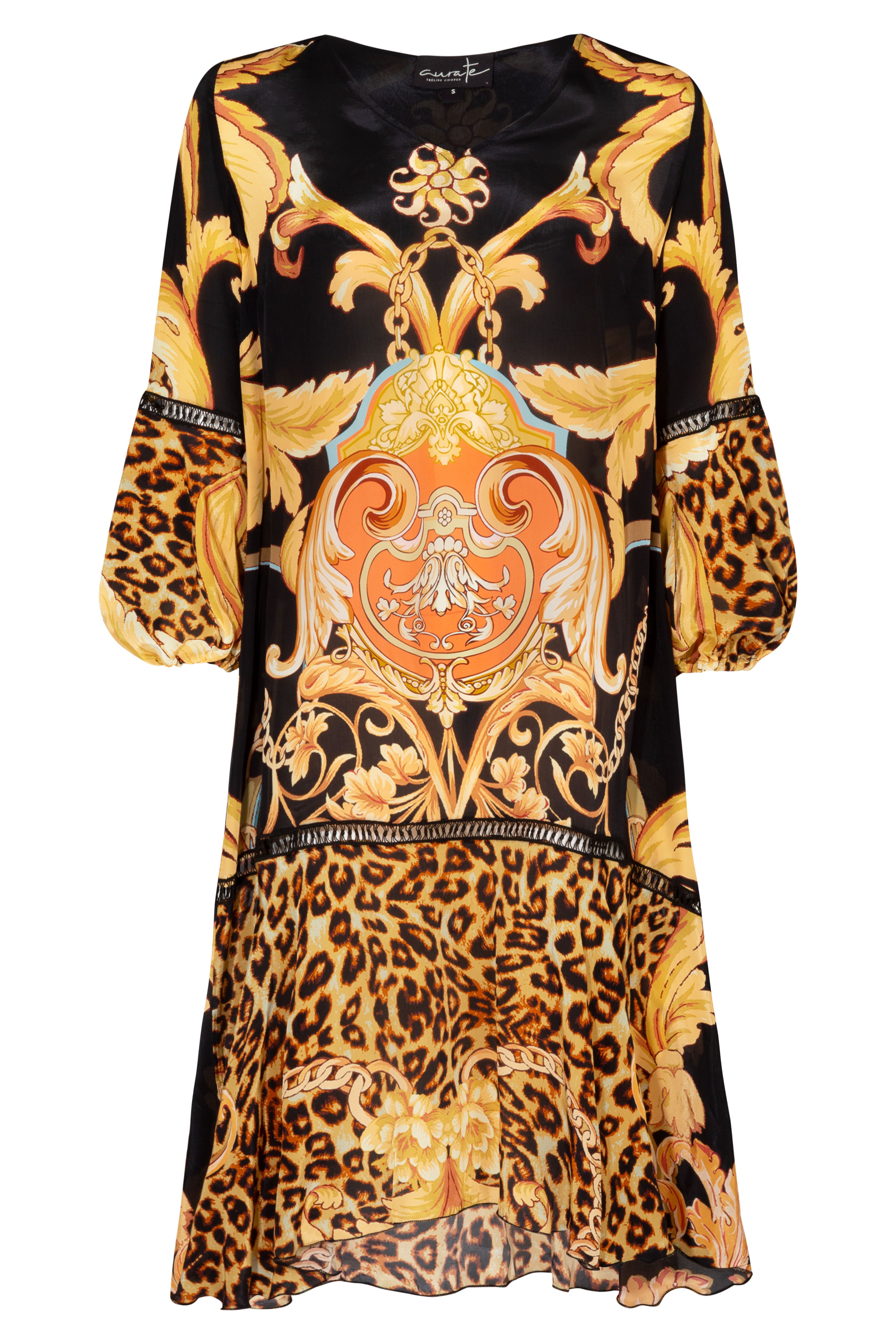 black and gold dress midi Black & Gold Full Rhinestone Active Midi Dress main image 1