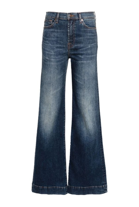 Jeans Donna 7 For All Mankind Dojo – Denim Elasticizzato 10 Oz, Blu Scuro, Vita Alta 22,9 Cm, Cucitura 88,3 Cm