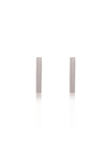 Linda Tahija Bar Stud Earrings - Silver