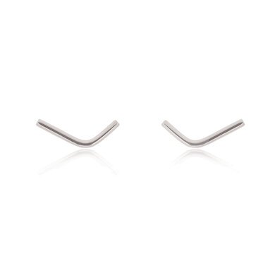Linda Tahija Bent Bar Earrings- Silver-accessories-Diahann Boutique