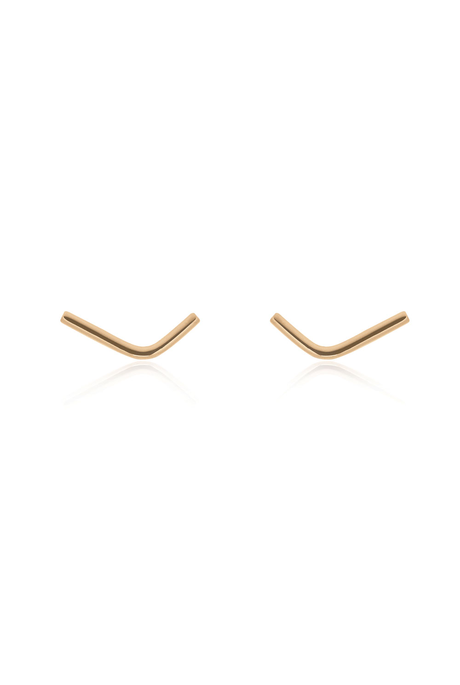 Linda Tahija Bent Bar Earrings- Rose