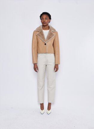 Dea FAUX FUR SHEARLING Crop-jackets-and-coats-Diahann Boutique