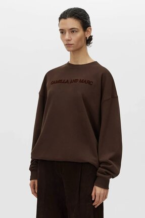 Camillla and Marc TIA FLOCKING LOGO Crew-tops-Diahann Boutique