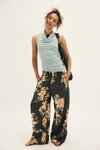Free People DAYS END PRINTED LINEN Pants