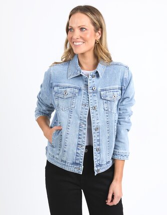 Elm BECCA DENIM Jacket-jackets-and-coats-Diahann Boutique