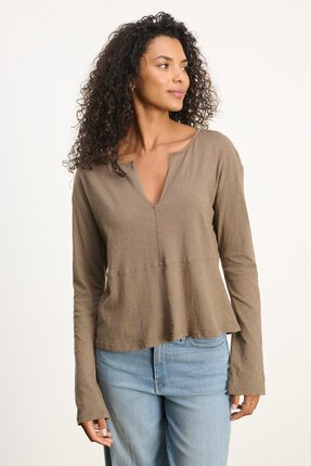 Velvet COTTON SLUB Clove Top-tops-Diahann Boutique