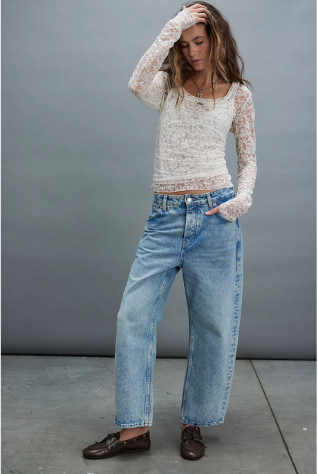Free People DEEP TRANCE DROPPED BOYF Jean
