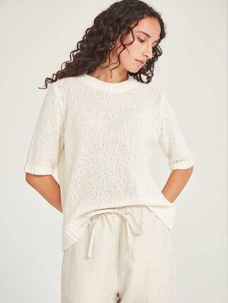 Caroline Sills GAIA KNIT Tee-tops-Diahann Boutique