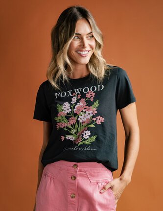 Foxwood FLOWERS Tee-tops-Diahann Boutique