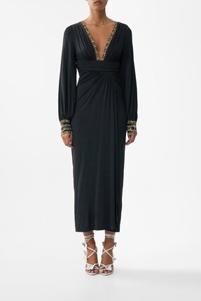Camilla WAISTED DRAPED JERSEY Dress-dresses-Diahann Boutique