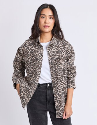 Foxwood LEOPARD DENIM Shirt-tops-Diahann Boutique