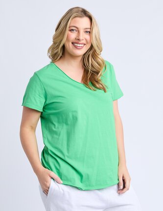 Elm PIMA VEE Tee-tops-Diahann Boutique