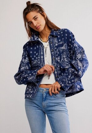 Free People BANDANA JACQUARD Shirt-jackets-and-coats-Diahann Boutique