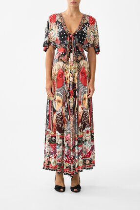 Camilla  FLUTTER SLEEVE TIE FRONT JERSEY Dress-dresses-Diahann Boutique