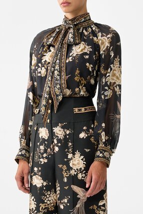 Camilla DETACHABLE PUSSY BOW RAGLAN Blouse-shirts-Diahann Boutique