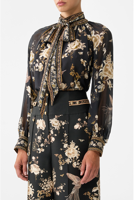 Camilla DETACHABLE PUSSY BOW RAGLAN Blouse