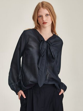 Caroline Sills TIE NECK Blouse-tops-Diahann Boutique