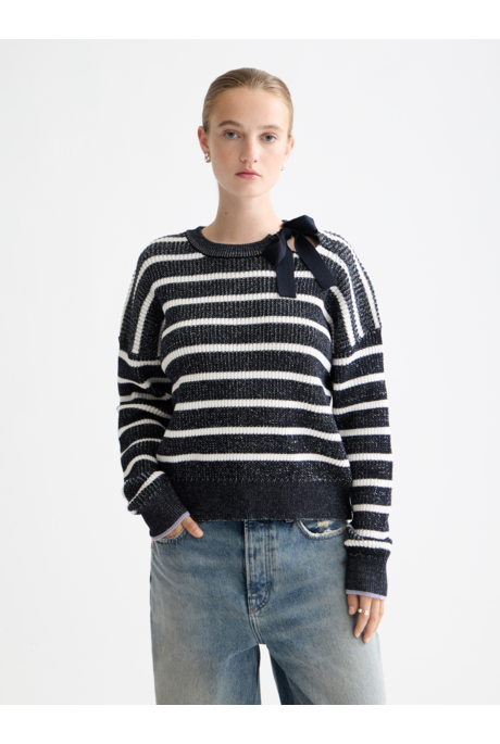 Scotch and Soda STRIPE TIE NECK Pullover