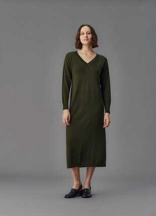 Standard Issue MERINO V NECK Dress-dresses-Diahann Boutique