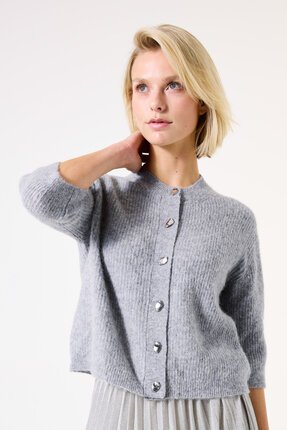 Garcia GREY RIBBED Cardigan-tops-Diahann Boutique