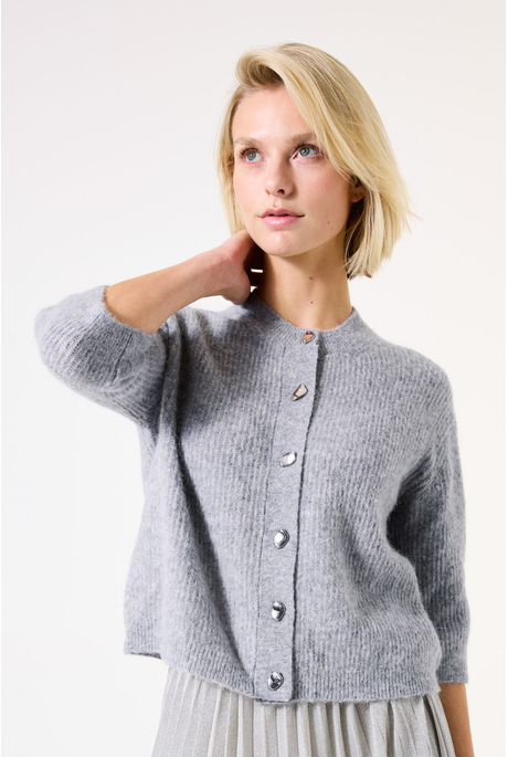 Garcia GREY RIBBED Cardigan