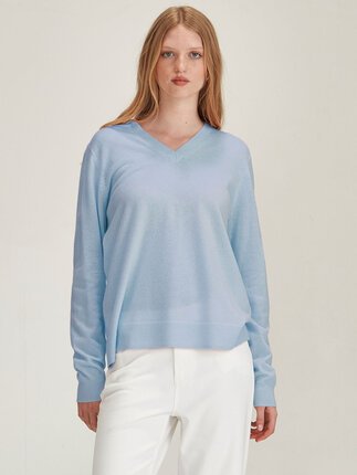 Caroline Sills LUCY CASHMERE V Neck-jumpers-Diahann Boutique