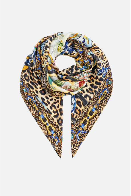 Camilla LARGE CRYSTALLED SILK SQUARE Scarf