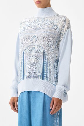 Camilla  SILK FRONT TURTLE NECK Jumper-jumpers-Diahann Boutique