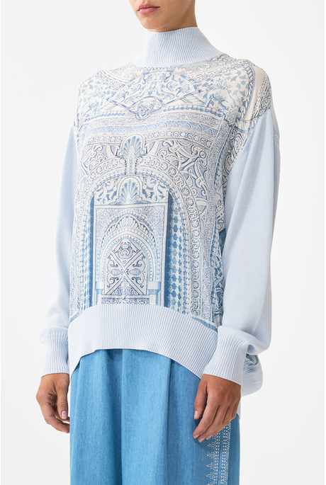 Camilla  SILK FRONT TURTLE NECK Jumper