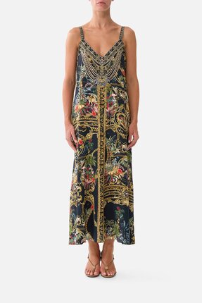 Camilla V NECK MIDI SLIP Dress-dresses-Diahann Boutique