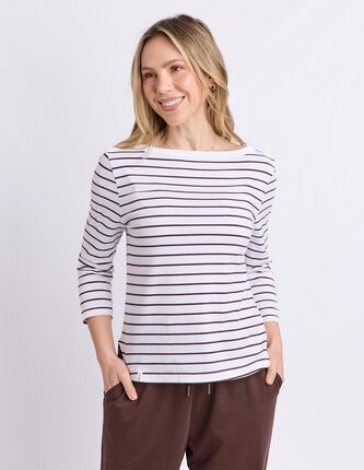 Elm ELIZA BOAT NECK Tee-tops-Diahann Boutique