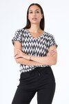 Garcia V NECK ZIG ZAG Tee