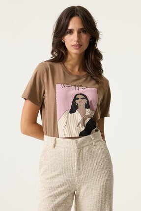 Garcia TAUPE Tee-tops-Diahann Boutique