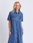 Elm AYLA DENIM MIDI DRESS